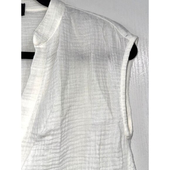 Monrow Womens Sleeveless  white color V-Neck Top - Eco-Friendly Organic Cotton B - Picture 6 of 11